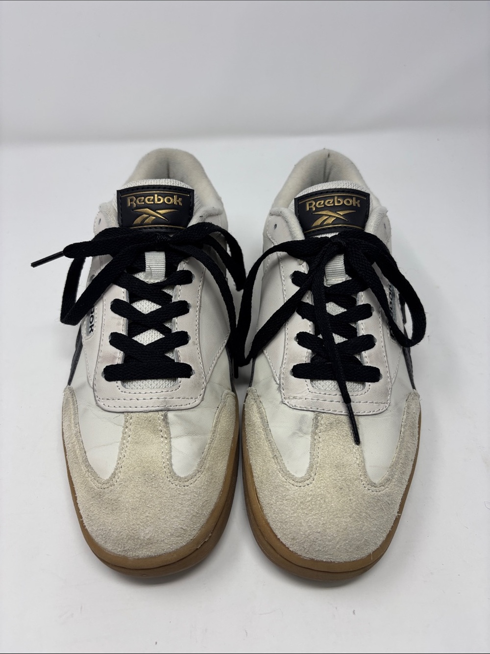 Reebok Men's White, Black & Gum Retro Low-Top Sneakers
